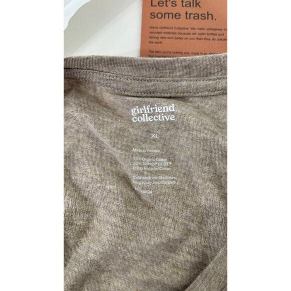 Girlfriend Collective Recycled Cotton Muscle Tee Tank Womens Size XL Heather Tan - Picture 5 of 6